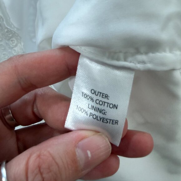 Saloni Olivia Cotton Midi Dress White Eyelet Lace  Embroidered  US 8 - Picture 10 of 14